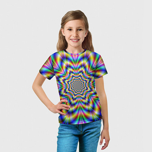 Детская футболка Красочная иллюзия / 3D-принт – фото 5