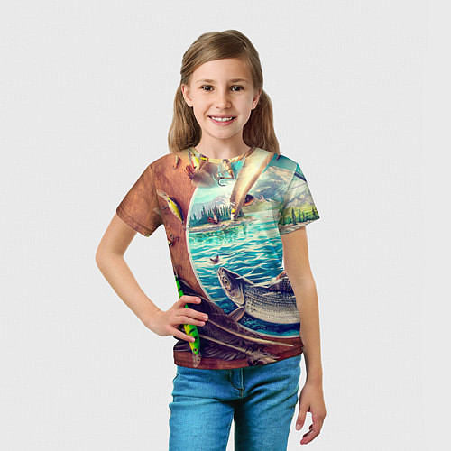 Детская футболка Истинный рыболов / 3D-принт – фото 5