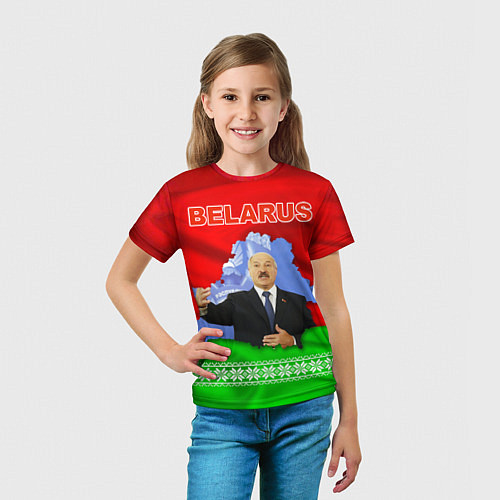 Детская футболка Беларусь - Александр Лукашенко / 3D-принт – фото 5
