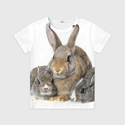 Футболка детская Кролики - семейство, цвет: 3D-принт