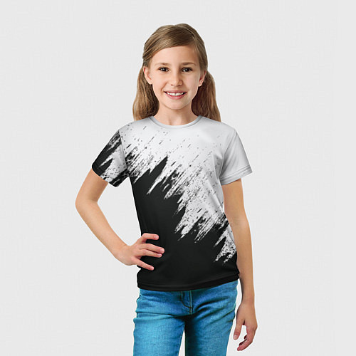 Детская футболка Черно-белый разрыв / 3D-принт – фото 5