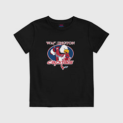 Футболка хлопковая детская Washington Capitals Hockey, цвет: черный