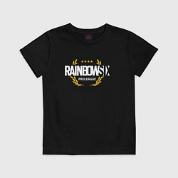 Футболка хлопковая детская Rainbow six | Siege : Pro league (white), цвет: черный