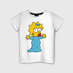 Футболка хлопковая детская Maggie Simpson, цвет: белый