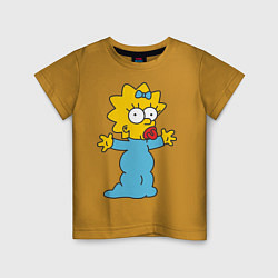 Футболка хлопковая детская Maggie Simpson, цвет: горчичный