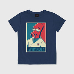 Футболка хлопковая детская Zoidberg: Why not?, цвет: тёмно-синий