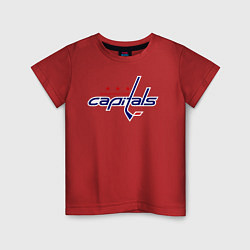 Футболка хлопковая детская Washington Capitals, цвет: красный