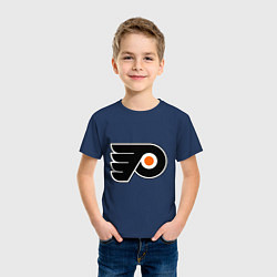 Футболка хлопковая детская Philadelphia Flyers, цвет: тёмно-синий — фото 2