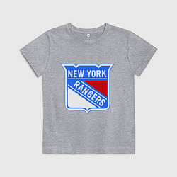 Футболка хлопковая детская New York Rangers, цвет: меланж