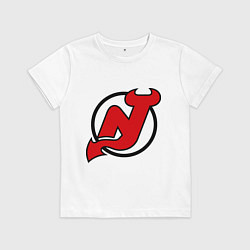 Футболка хлопковая детская New Jersey Devils, цвет: белый