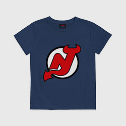 Футболка хлопковая детская New Jersey Devils, цвет: тёмно-синий