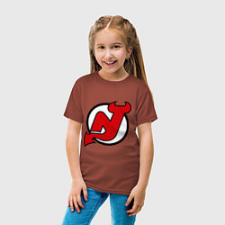 Футболка хлопковая детская New Jersey Devils, цвет: кирпичный — фото 2