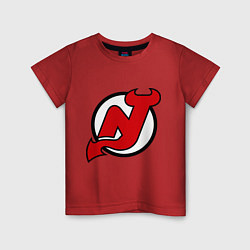 Футболка хлопковая детская New Jersey Devils, цвет: красный