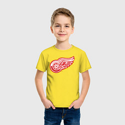 Футболка хлопковая детская Detroit Red Wings, цвет: желтый — фото 2