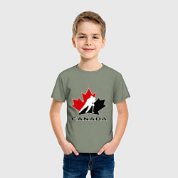 Футболка хлопковая детская Canada, цвет: авокадо — фото 2