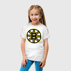 Футболка хлопковая детская Boston Bruins, цвет: белый — фото 2