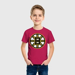 Футболка хлопковая детская Boston Bruins, цвет: маджента — фото 2