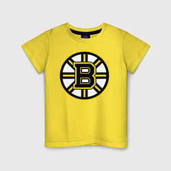 Футболка хлопковая детская Boston Bruins, цвет: желтый