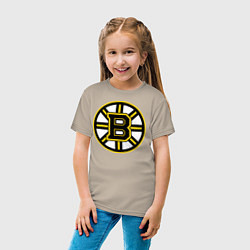 Футболка хлопковая детская Boston Bruins, цвет: миндальный — фото 2