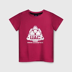 Футболка хлопковая детская UAC, цвет: маджента