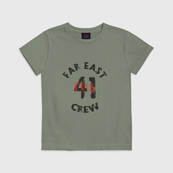 Футболка хлопковая детская Far East 41 Crew, цвет: авокадо