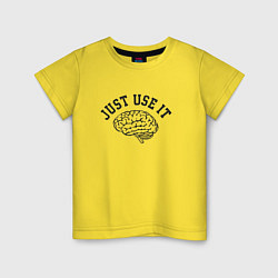 Футболка хлопковая детская Мозг, цвет: желтый