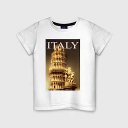 Футболка хлопковая детская Leaning tower of Pisa, цвет: белый