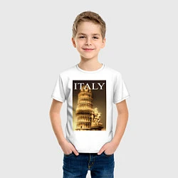 Футболка хлопковая детская Leaning tower of Pisa, цвет: белый — фото 2