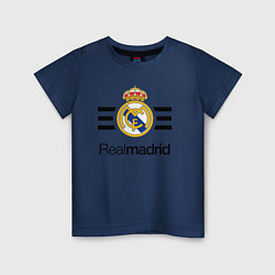 Футболка хлопковая детская Real Madrid Lines, цвет: тёмно-синий
