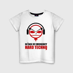 Футболка хлопковая детская Hard Techno, цвет: белый