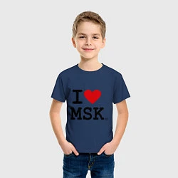 Футболка хлопковая детская I love MSK, цвет: тёмно-синий — фото 2