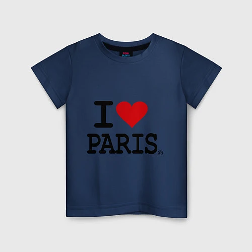 Детская футболка I love Paris / Тёмно-синий – фото 1