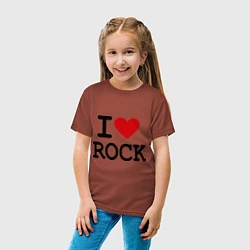 Футболка хлопковая детская I love Rock, цвет: кирпичный — фото 2