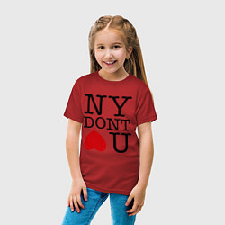 Футболка хлопковая детская NY don't love you, цвет: красный — фото 2
