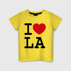 Футболка хлопковая детская I love LA, цвет: желтый