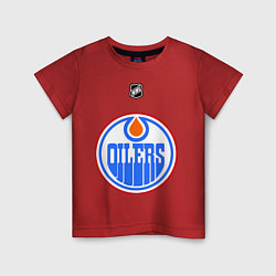 Футболка хлопковая детская Edmonton Oilers: Khabibulin 35, цвет: красный