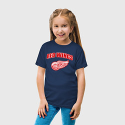 Футболка хлопковая детская Detroit Red Wings, цвет: тёмно-синий — фото 2