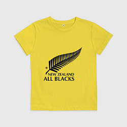 Футболка хлопковая детская New Zeland: All blacks, цвет: желтый