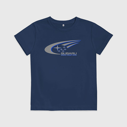 Детская футболка Subaru world rally team / Тёмно-синий – фото 1