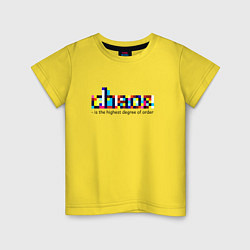 Футболка хлопковая детская Хаос- высшая степень порядка, цвет: желтый