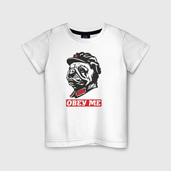 Футболка хлопковая детская Obey me. Подчиняйся мне!, цвет: белый