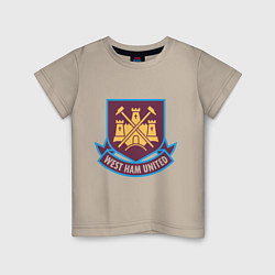 Футболка хлопковая детская West Ham United, цвет: миндальный