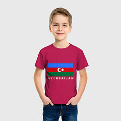 Футболка хлопковая детская Азербайджан, цвет: маджента — фото 2