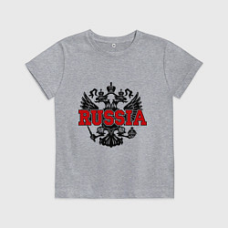 Футболка хлопковая детская Russia Coat, цвет: меланж