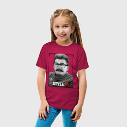 Футболка хлопковая детская Stalin: Style in, цвет: маджента — фото 2