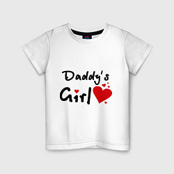 Футболка хлопковая детская Daddys Girl, цвет: белый