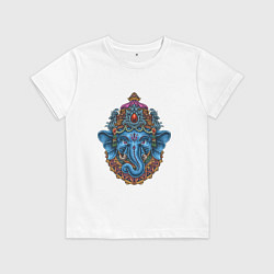Футболка хлопковая детская Древняя Ганеша, цвет: белый