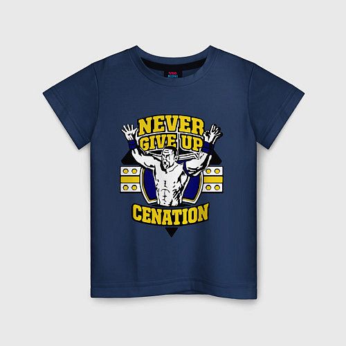 Детская футболка Never Give Up: Cenation / Тёмно-синий – фото 1