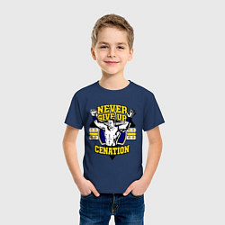 Футболка хлопковая детская Never Give Up: Cenation, цвет: тёмно-синий — фото 2