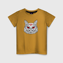 Футболка хлопковая детская Owl: Twin Peaks, цвет: горчичный